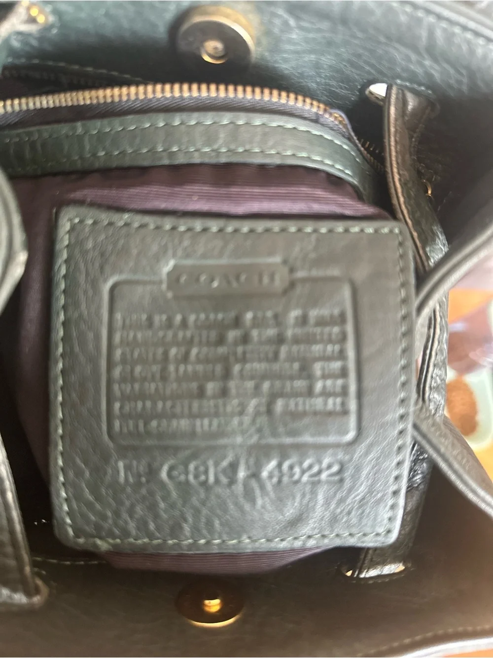 Vintage Coach Pebble Leather Medium Shoulder Bag - Dark Green